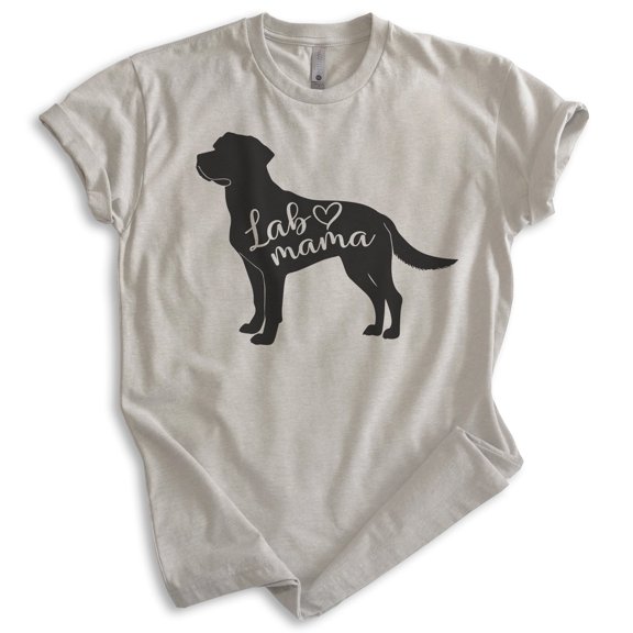 Lab Mama T-shirt, Unisex Women's Shirt, Labrador Retriever, Lab Owner, Best Dog Mama Gift, Light Silk Gray, Large