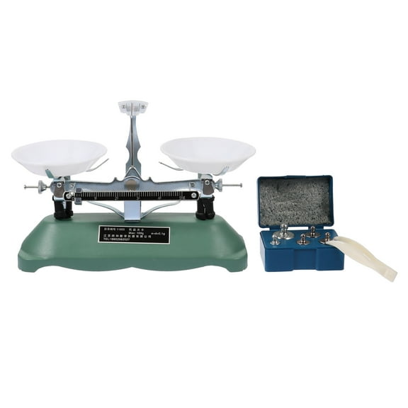 Lab Mechanical Balance Scale With Weights, Double Pan Balance Scale Balance Tray Table Mechanical Balance Scale For Laboratory 1set Light Grey