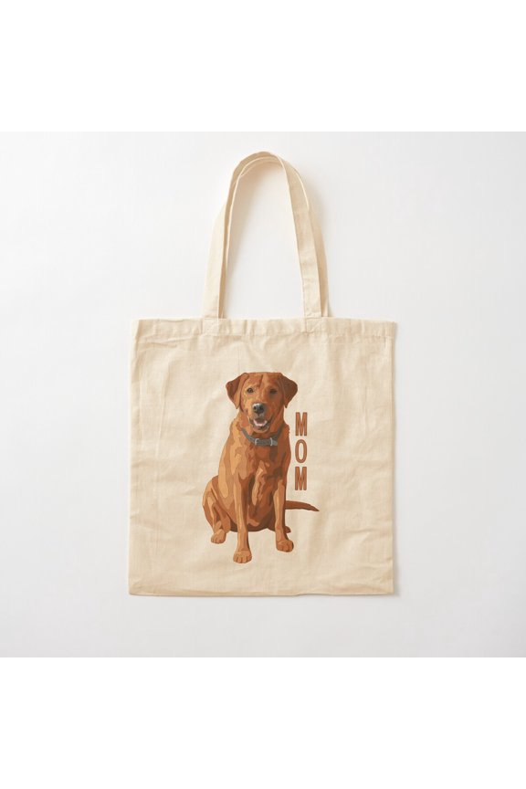 Lab Mom Fox Red Labrador Retriever Dog Canvas Tote Bags, Reusable Shopping Bag