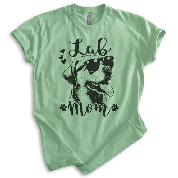 Lab Mom T-shirt, Unisex Women's Shirt, Labrador Retriever, Lab Owner, Best Dog Mom Gift, Heather Apple Green, X-Large