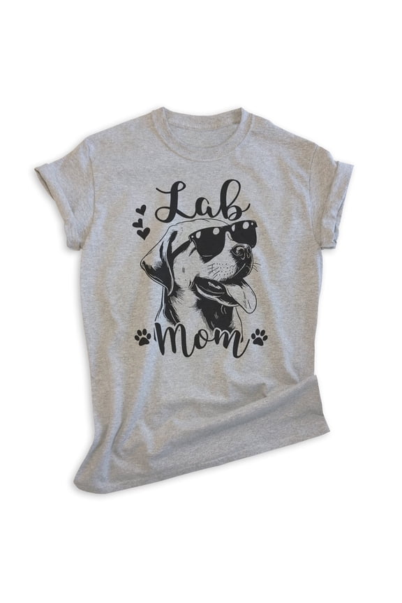 Lab Mom T-shirt, Unisex Women's Shirt, Labrador Retriever, Lab Owner, Best Dog Mom Gift, Heather Gray, Medium