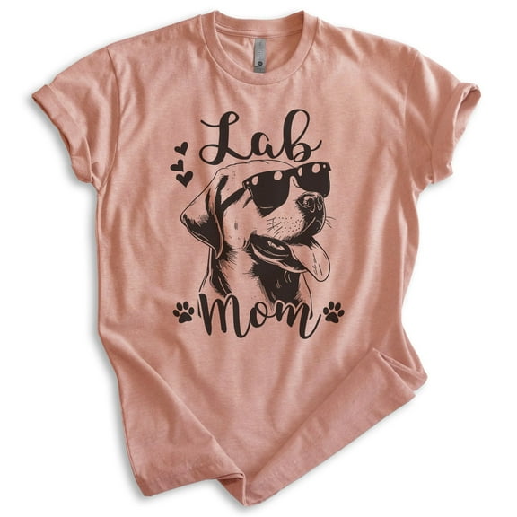 Lab Mom T-shirt, Unisex Women's Shirt, Labrador Retriever, Lab Owner, Best Dog Mom Gift, Heather Sunset, Medium