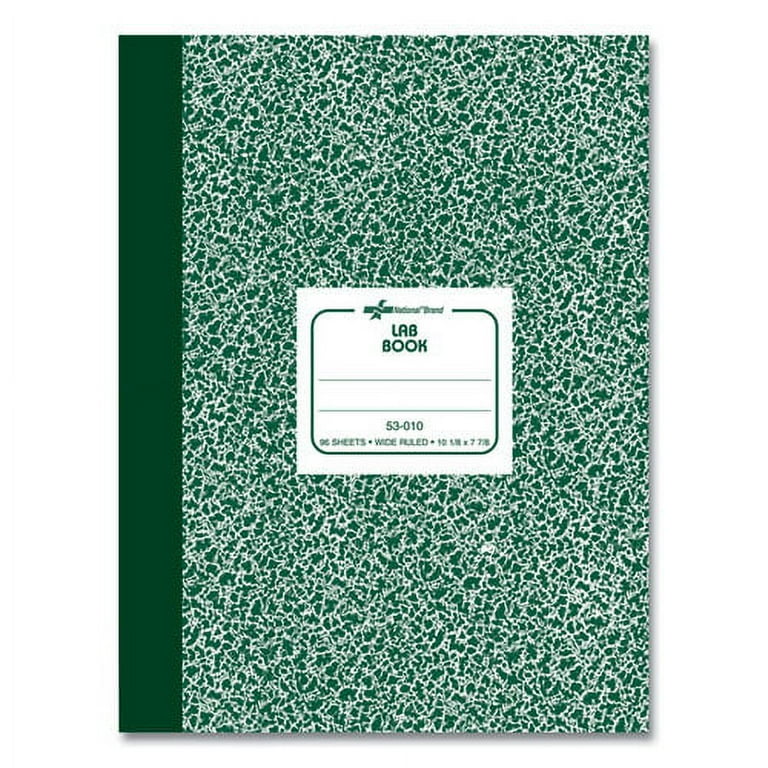 Lab Notebook, Wide/Legal Rule, Green Marble Cover, (96) 10.13 x 7.88 Sheets Lab Notebook, Wide/Legal Rule, Green Marble Cover, (96) 10.13 x 7.88 Sheets