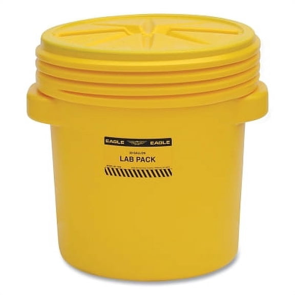 Lab Pack Poly Barrel Drum, 20 gal, Screw-On Lid, Yellow