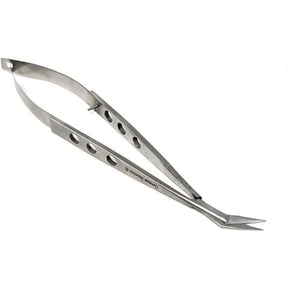 Lab Precision Scissors Angled Design Sharp Blades With Spring Action Handle, Ideal for Detail Lab Training Work Stainless Steel Lab Shears