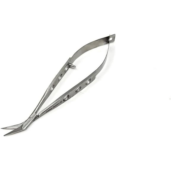 Lab Precision Scissors Angled Design Sharp Blades With Spring Action Handle, Ideal for Detail Lab Training Work Stainless Steel Lab Shears