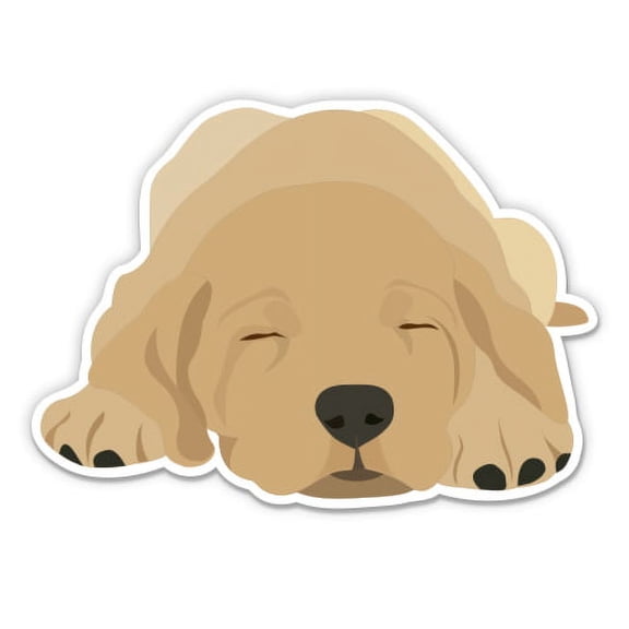 Lab Puppy Sleeping - 12" Vinyl Sticker Waterproof Decal