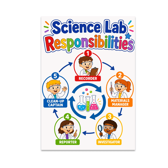 Lab Roles Rotation Chart - Science Enthusiast - 13x19 Poster Print
