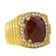 thumbnail image 1 of Lab Ruby CZ Gold Ring, 1 of 1