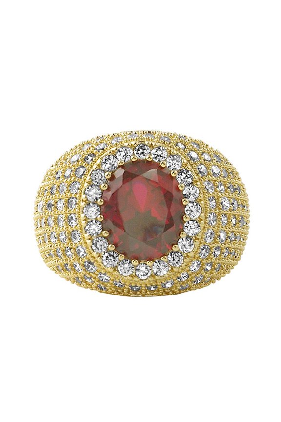 Lab Ruby Masterpiece Bling Bling Micro Pave Ring