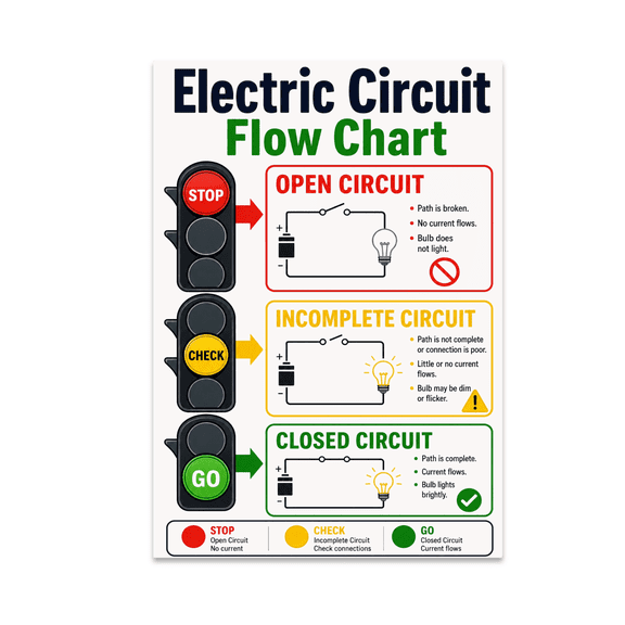 Lab Safety Icons Flow Chart - Student Educator - 13x19 Poster Print