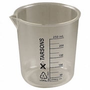 Lab Safety Supply Beaker,250mL,Polymethylpentene,PK6 6FAF1