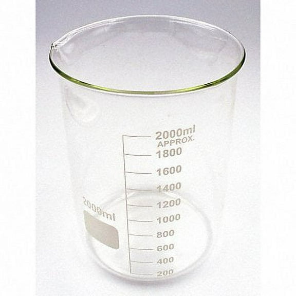 Lab Safety Supply Beaker,Low Form,2000mL,Non-Sterile,PK4 5YGZ8