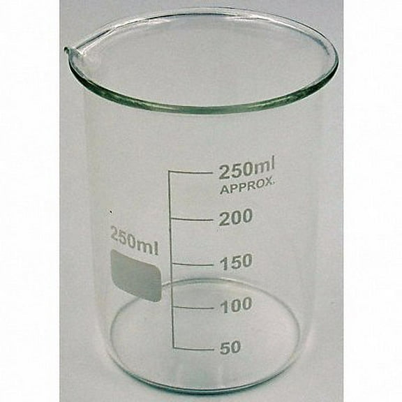 Lab Safety Supply Beaker,Low Form,250mL,Non-Sterile,PK12 5YGZ2