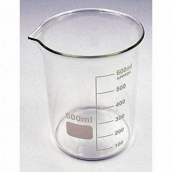 Lab Safety Supply Beaker,Low Form,600mL,Non-Sterile,PK6 5YGZ5