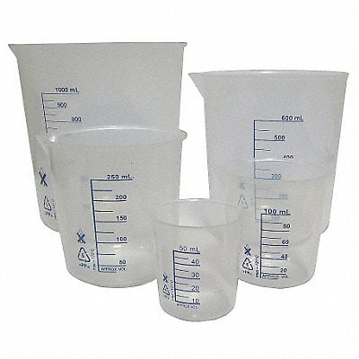 Lab Safety Supply Beaker Starter Kit,Polypropylene 6FAF5