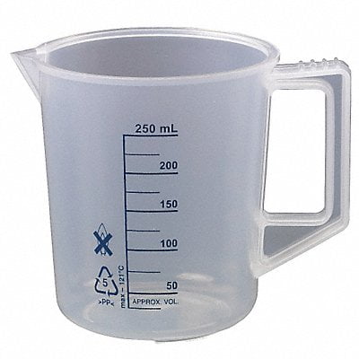 Lab Safety Supply Beaker with Handle,250mL,PK6  23X902