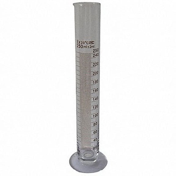 Lab Safety Supply Graduated Cylinder,250mL,Glass,PK6 5YHY2