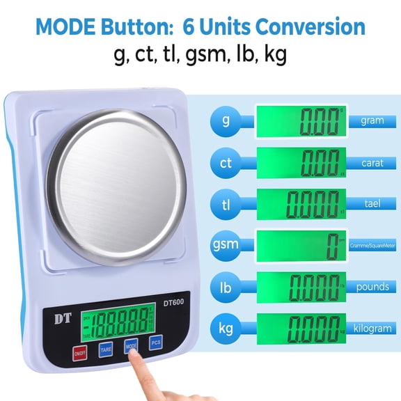 FOUR E's Scientific Lab Scale 600g x 0.01g Scientific Scale Precision Digital Electronic Laboratory Analytical Balance Jewelry Scale