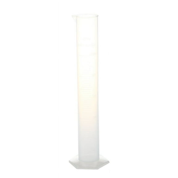 Lab Set 250mL Clear White Plastic Liquid Measurement Graduated Cylinder