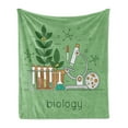 thumbnail image 1 of Lab Soft Flannel Fleece Throw Blanket, Biology Laboratory Workspace and Research Equipment Concept Illustration, Cozy Plush for Indoor and Outdoor Use, 50" x 70", Pale Green Multicolor, by Ambesonne, 1 of 5