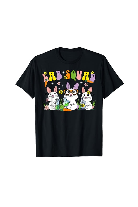 Lab Squad Bunny Easter Day Laboratory Tech Science Teacher T-Shirt