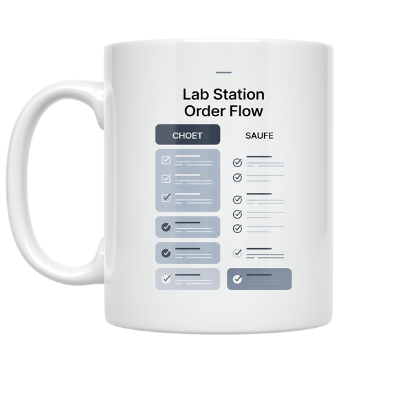 Lab Station Order Flow Checklist Design - Lab Enthusiast - 11 oz Ceramic Coffee Mug