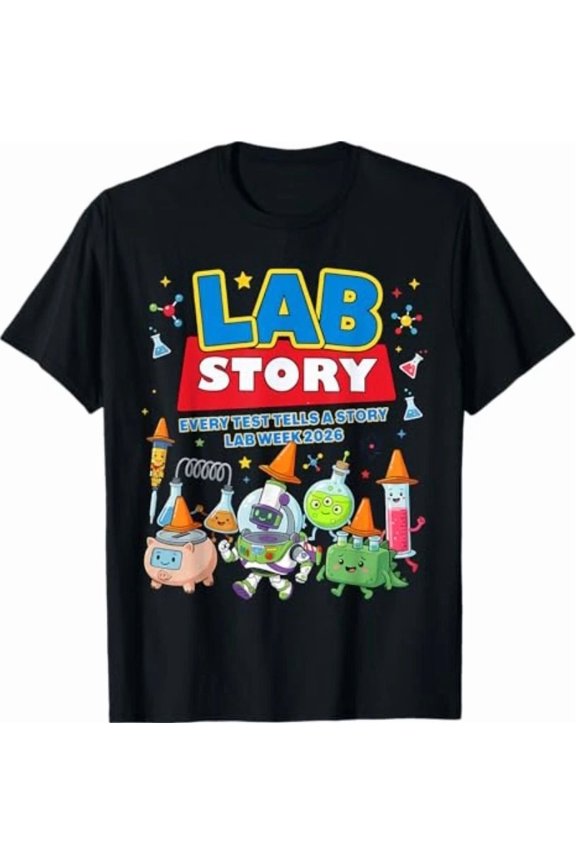 Lab Story Lab Week 2026 Medical Laboratory Technician Team Art Unisex T-Shirt B2904, S-5XL