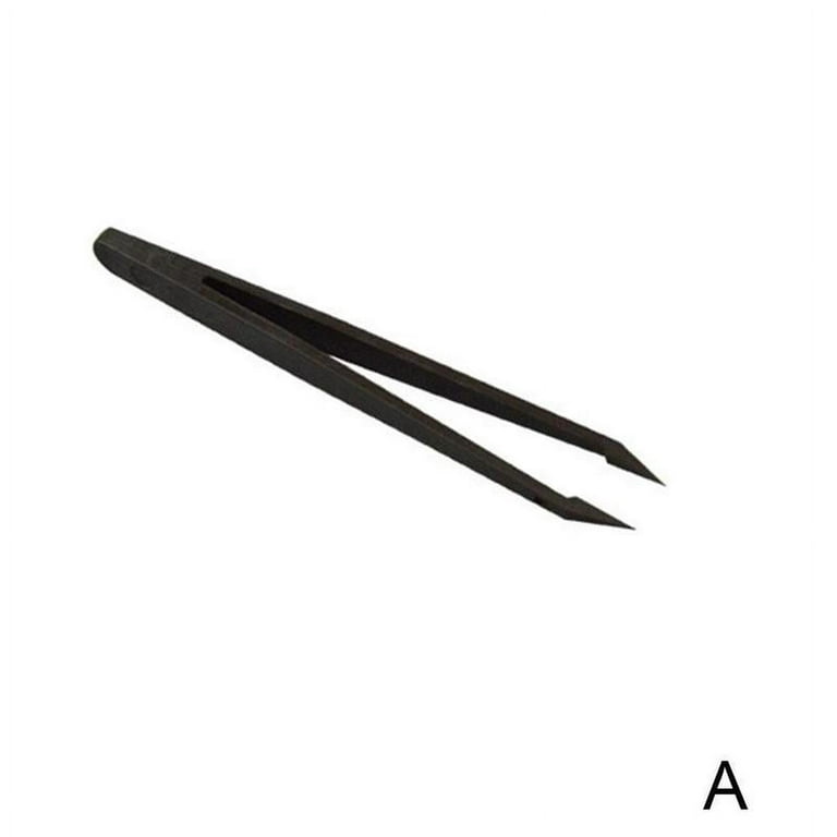 8 Styles Black Carbon Fiber Plastic Tweezers Kit Needle Nose