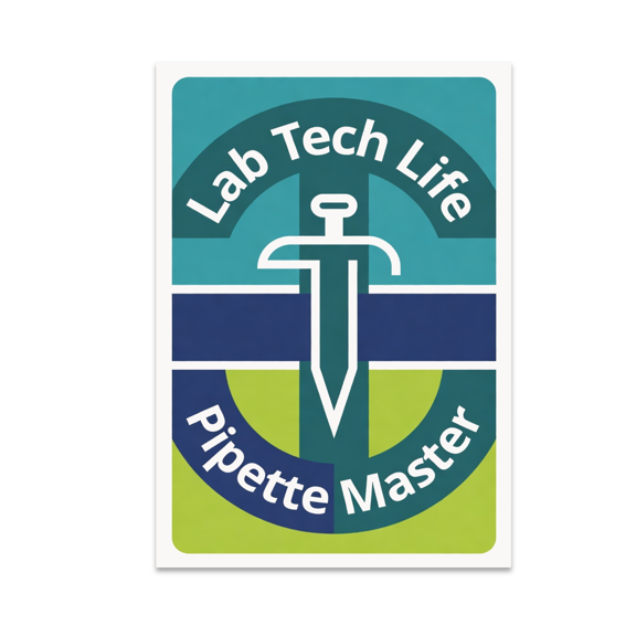 Lab Tech Life Pipette Master Badge Style Art - Lab Tech Enthusiast - 13x19 Poster Print