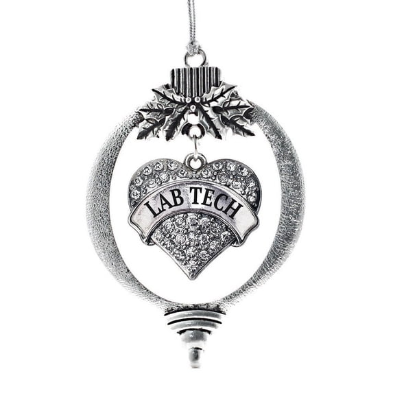 Lab Tech Pave Heart Holiday Ornament