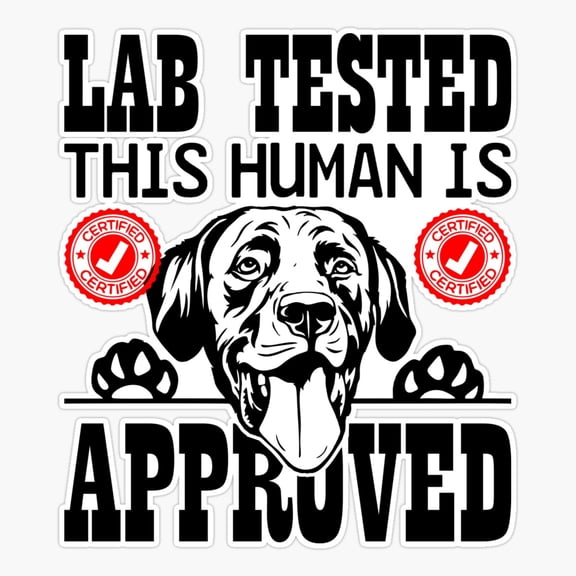 Lab Tested This Human Is Approved Funny Labrador Er, Phone Decal Water Bottle Stickers Car Decals, Funny Birthday Gift