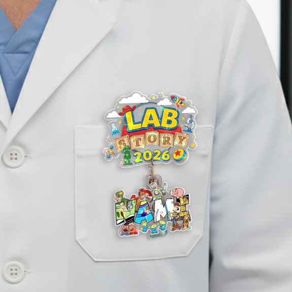 Lab Week 2026 Badge Reel, Lab Story Disney Pixar ID Holder, Cute Retractable Badge Gift for Lab Tech MLS MLT SRTL4E13