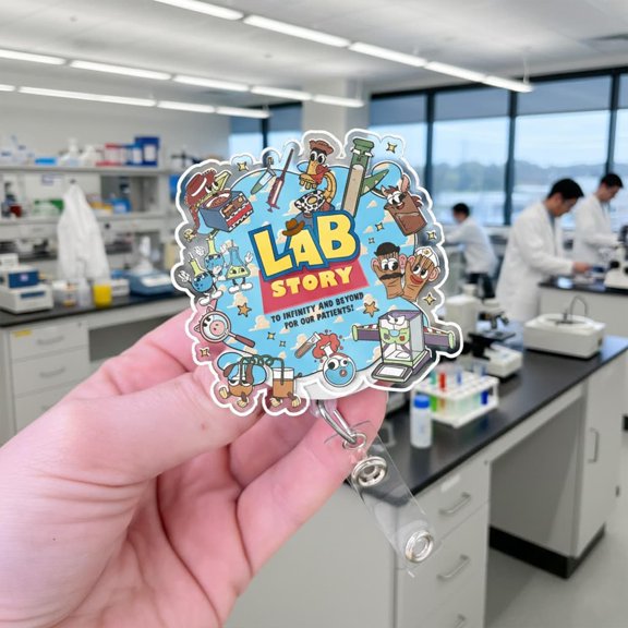 Lab Week 2026 Badge Reel Lab Story Gift Lab Scientist Badge MLS MLT MT Laboratory Badge Reel Phlebotomist Badge Reel Lab Tech Gift Id Holder
