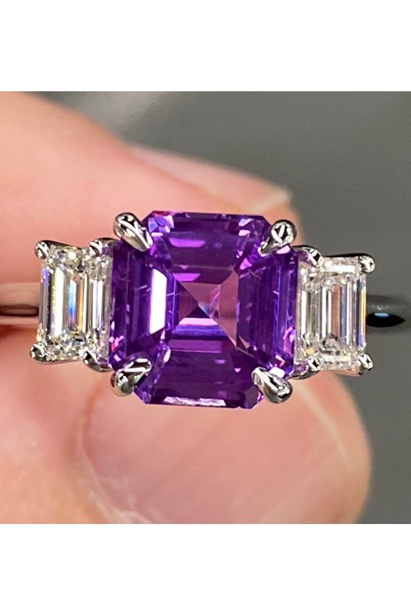 Lab created Purple Sapphire Ring Engagement Ring, Promise Ring