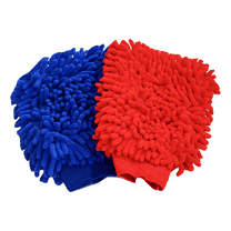 Lab88 Microfiber House Cleaning and Car Wash Mitts - (2-pack) - Double Sided Chenille Microfiber Glove - Cleaning Cloth Mitten (Multi-Color, 2-pack)