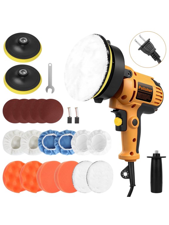 Car Polisher Buffer Sander 1000W Auto Polishing Machine + 5" Pad Bonnet Kit Set