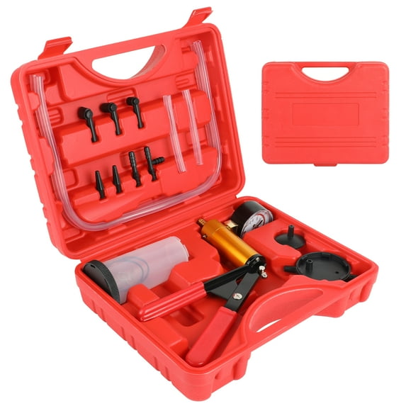 LabTEC Hand-held Vacuum Pump Brake Bleeder Kit Vacuum Pump Body Manual Vacuum Pump for Steam Protection Tool (Red Box)