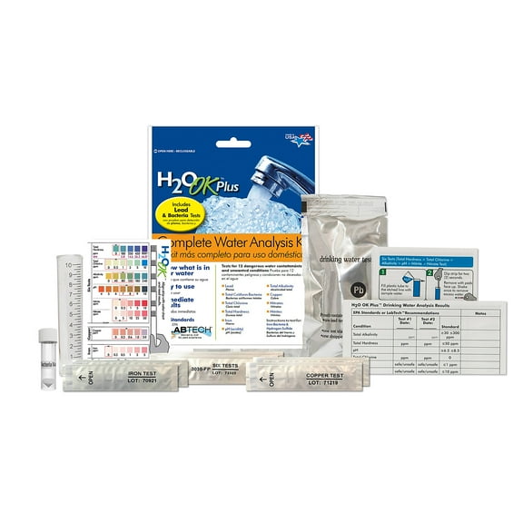 LabTech LT5015 H2O OK Plus Water Analysis Test Strip Kit, 12 Tests Included, 1 pack