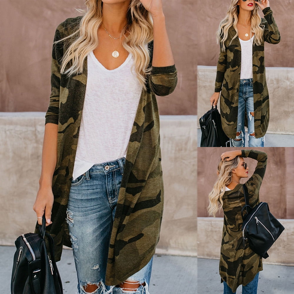 Camouflage Long Sleeve Cardigan