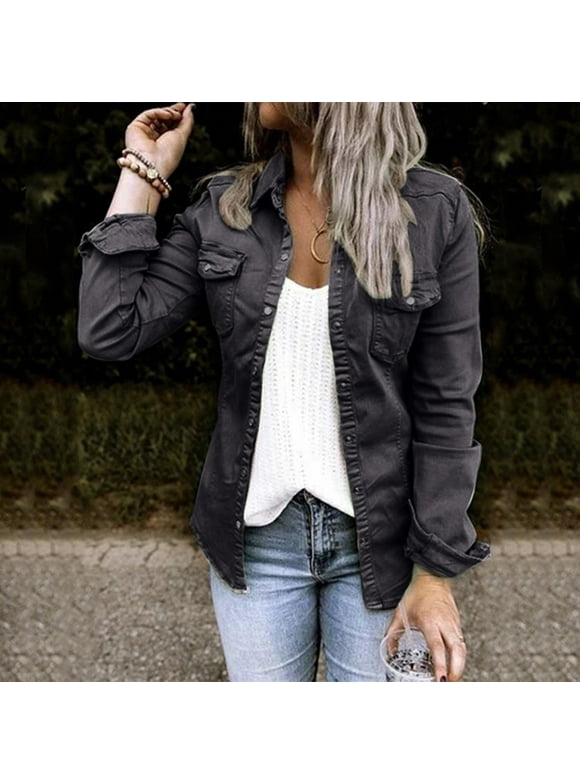 Women Black Denim Jacket