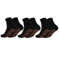 Labakihah Heated Socks 3 Pairs Heated Socks Tourmaline Self-Heating Comfortable Winter Warm Black