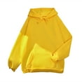 thumbnail image 1 of Labakihah Hoodies For Women Women'S Casual Solid Top Long Sleeve Loose Hooded Sweatshirt Top With Pocket Womens Tops Yellow, 1 of 3