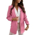 thumbnail image 1 of Labakihah Jackets For Women Womens Blazer Open Front Fashion Long Sleeve Business Work Casual Suit Jackets Lightweight Notched Collar Cardigan Blazer Jackets For Women Hot Pink, 1 of 7