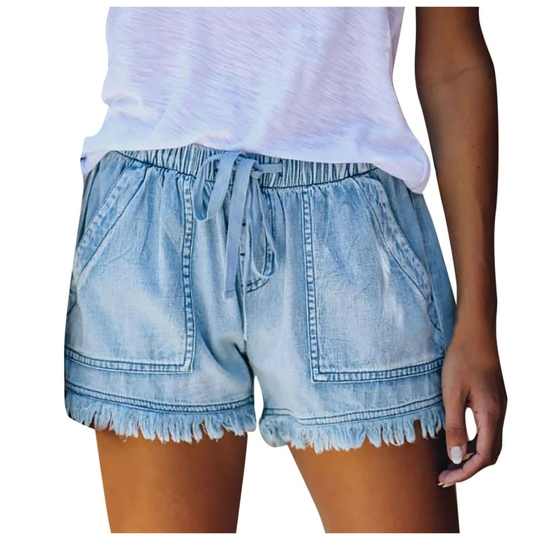Labakihah Jeans For Women Women'S Stretchy Denim High-Waist Shorts