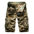 thumbnail image 1 of Labakihah Mens Pants Male Casual Mid Waist Pant Short Cargo Pant Camouflage Pocket Zipper Fly Shorts Khaki, 1 of 7