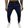 thumbnail image 1 of Labakihah Mens Pants Men's Drawstring Sweatpants Mid-Waist Casual Pants for Men with Pockets Navy, 1 of 7