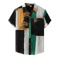 thumbnail image 1 of Labakihah Mens Shirts Men's Casual Hawaii Patchwork Printed Shirt Short Sleeve Turn-Down Collar Shirt Mens Shirts Short Sleeve Green, 1 of 5