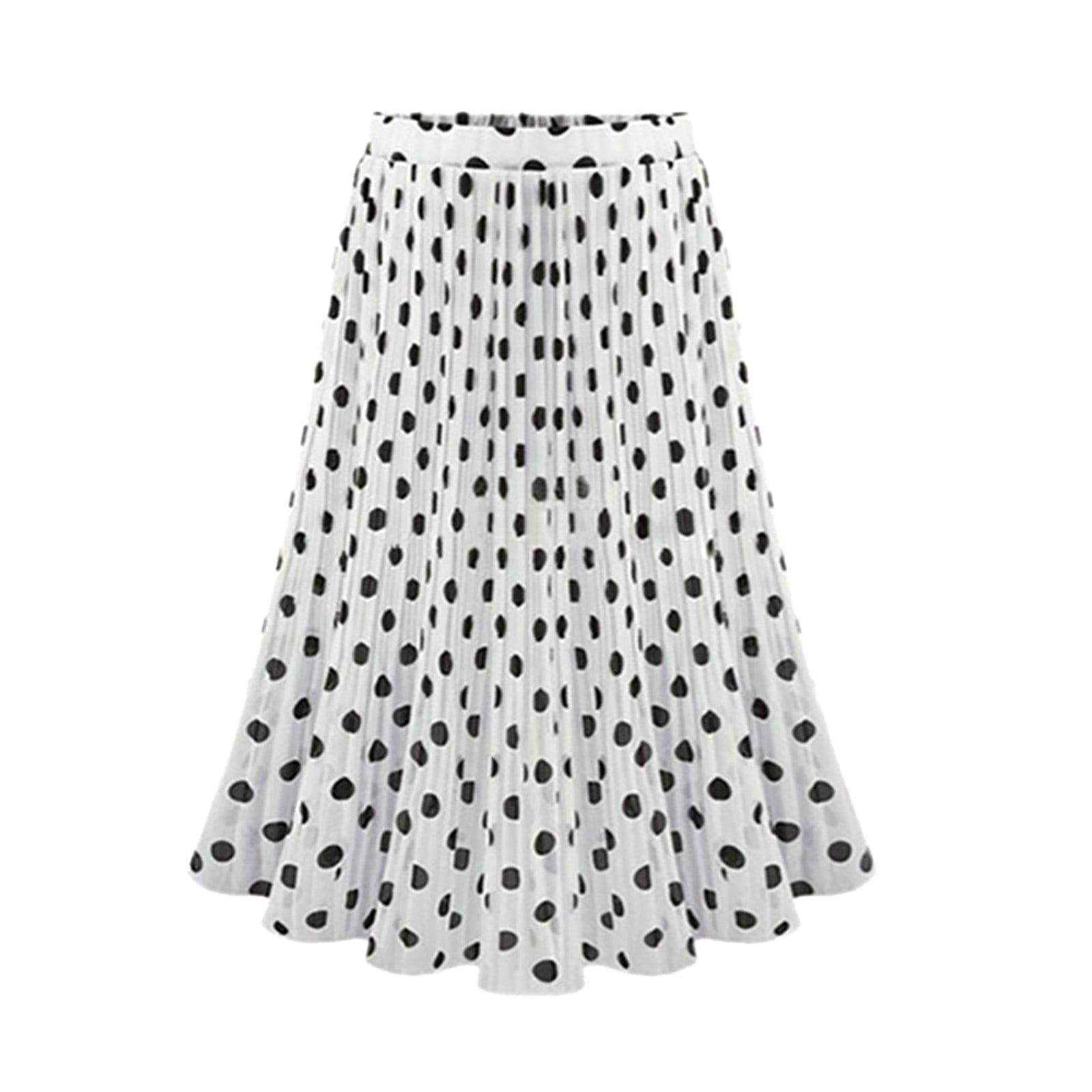 Polka Dot Skater Skirt White Outfit Labakihah Skirts For Women