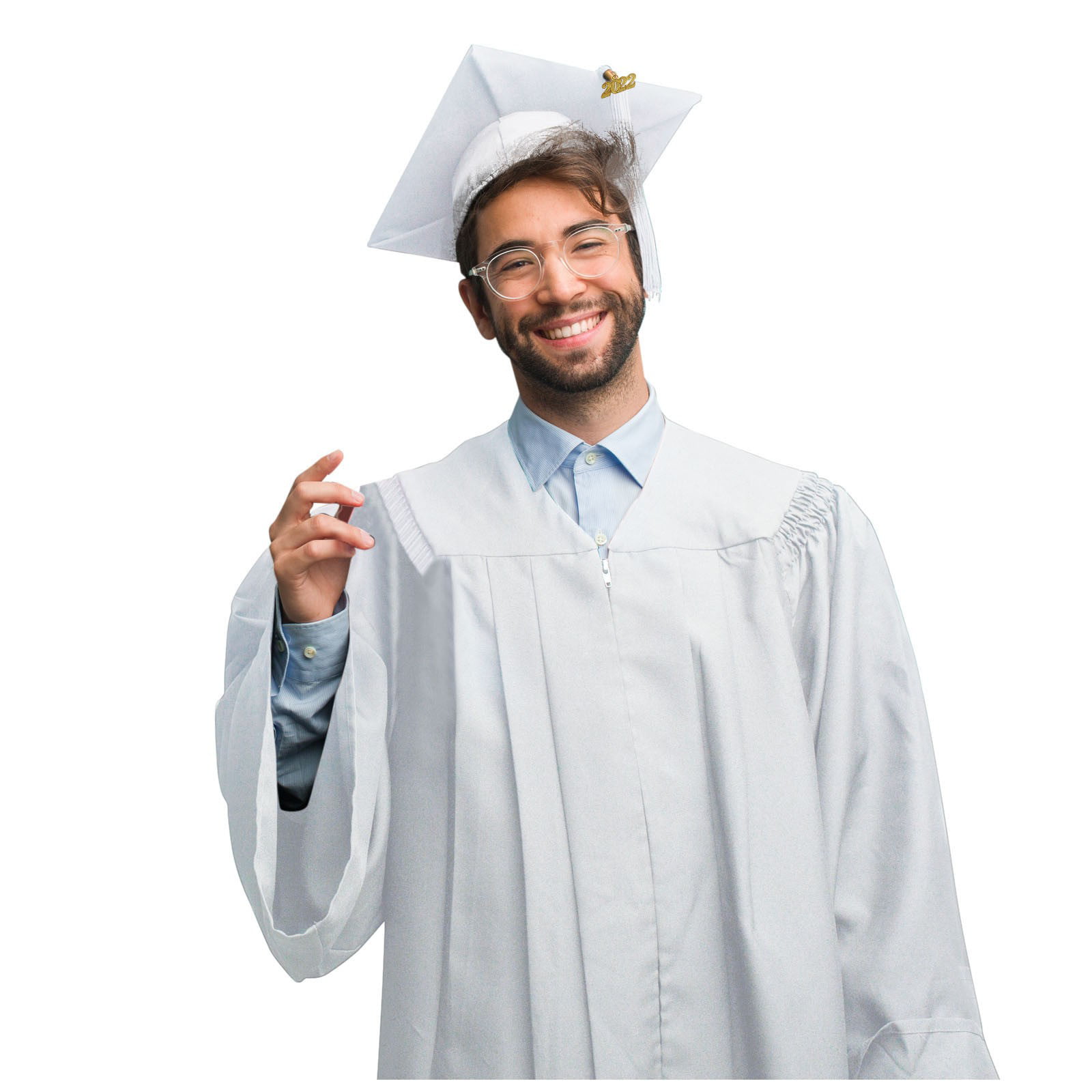 Smiling man wearing graduation hat Stock Photo by seventyfourimages
